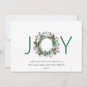JOY Festiv Julkrans med Julbär Julhälsning Julkort