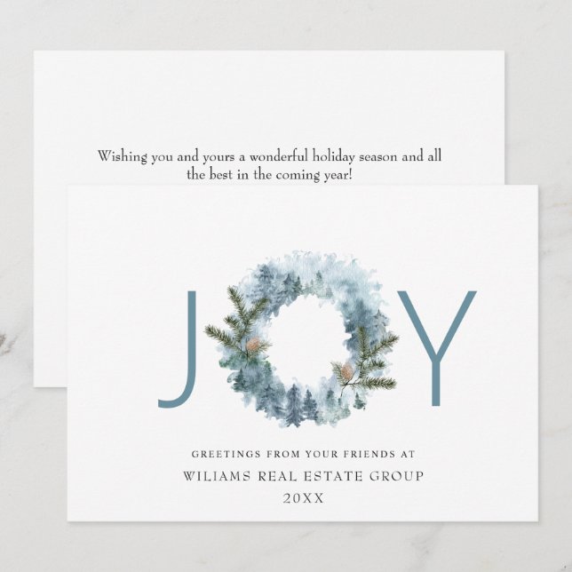 JOY Festiv Krans av Julbär Julhälsning Julkort (Fram/baksida)