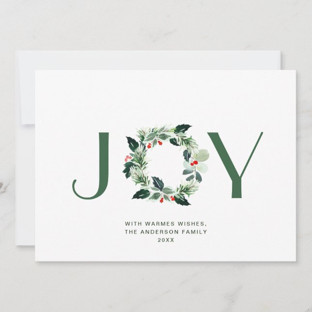 JOY Festiv Krans Med Julbär Julhälsning Julkort (Framsida)
