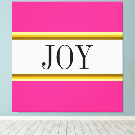 JOY Festive Bright Rosa White jul Rand Canvastryck