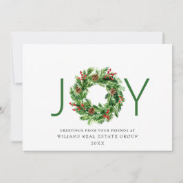 JOY Festive Holly Bärkrans Julhälsning Julkort