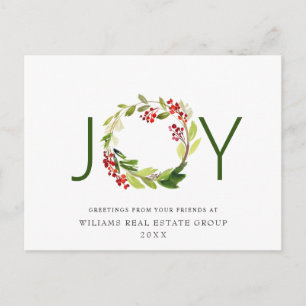 Joy Festive Holly Berry jul Hälsning Helgdag Vykort