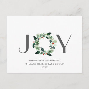 Joy Festive Holly Berry jul Hälsning Helgdag Vykort