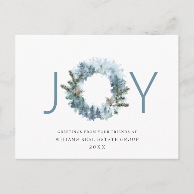 Joy Festive Holly Berry jul Hälsning Helgdag Vykort (Framsida)
