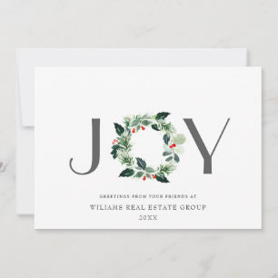 JOY Festive Holly Berry Wandejul Hälsning Julkort
