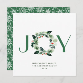 JOY Festive Holly Berry Wandejul Hälsning Julkort