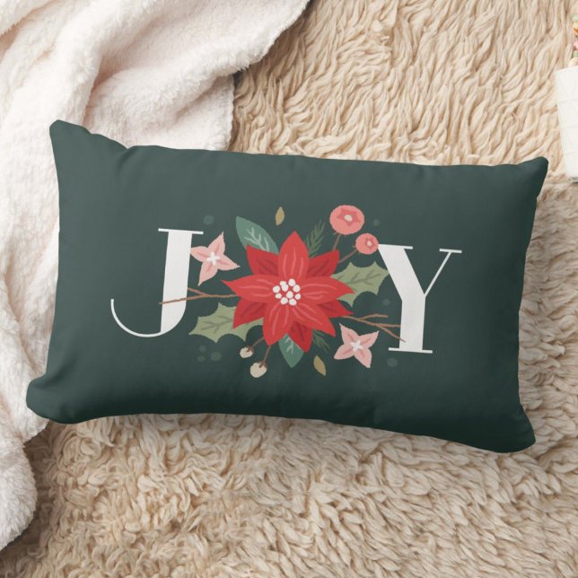 Joy Flourish Blommigt Helgdag Lumbar Pillow - Grön Lumbarkudde (Skapare uppladdad)