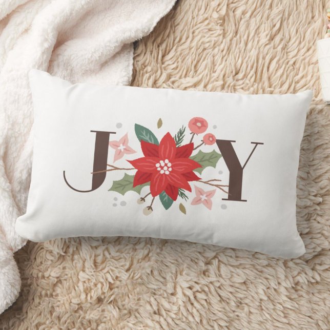 Joy Flourish Blommigt Helgdag Lumbar Pillow - Vit Lumbarkudde (Skapare uppladdad)
