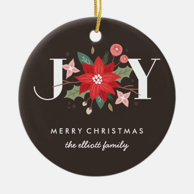 Joy Flourish Ceramic Ornament - Mocha (Framsidan)