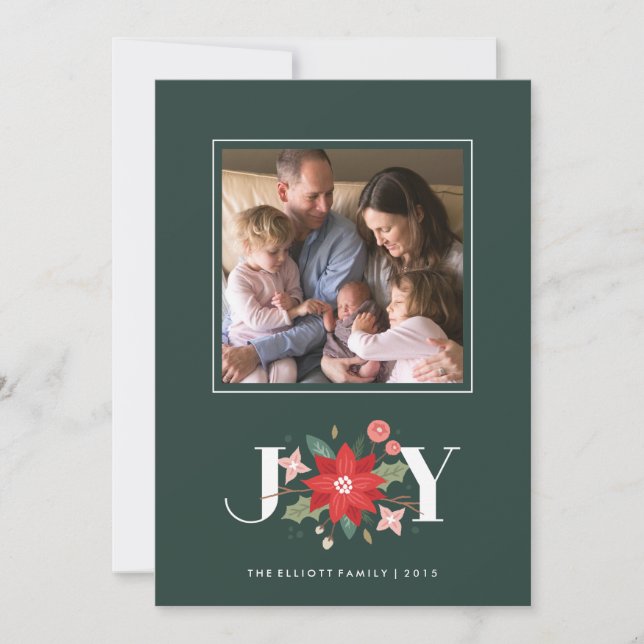 Joy Flourish Märkre Helgdag Card - Gräs Julkort (Framsida)