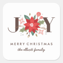 Joy Flourish Sticker - White Fyrkantigt Klistermärke