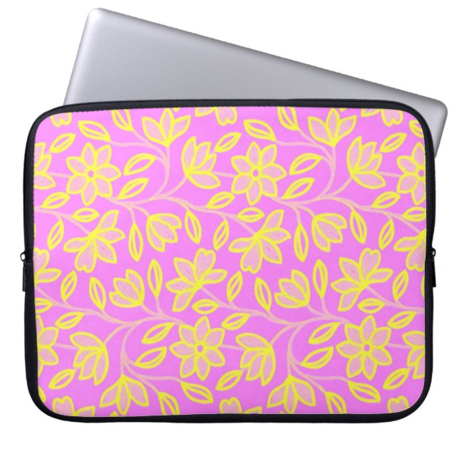 Joy Flowers ~ Laptop sleeve 15 tum (Framsidan)