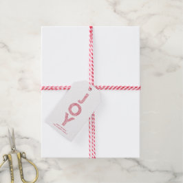 JOY Foliage Typography Red jul Presentetikett
