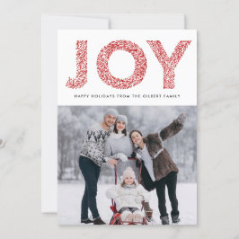 JOY Foliage Typography Red julfoto Julkort