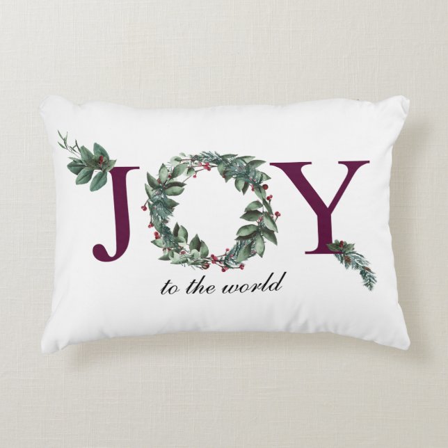 Joy för helgdagarna prydnadskudde (Framsidan)