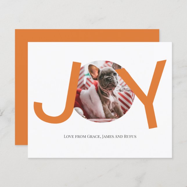 Joy-fotokort för BUDGET God jul (Fram/baksida)