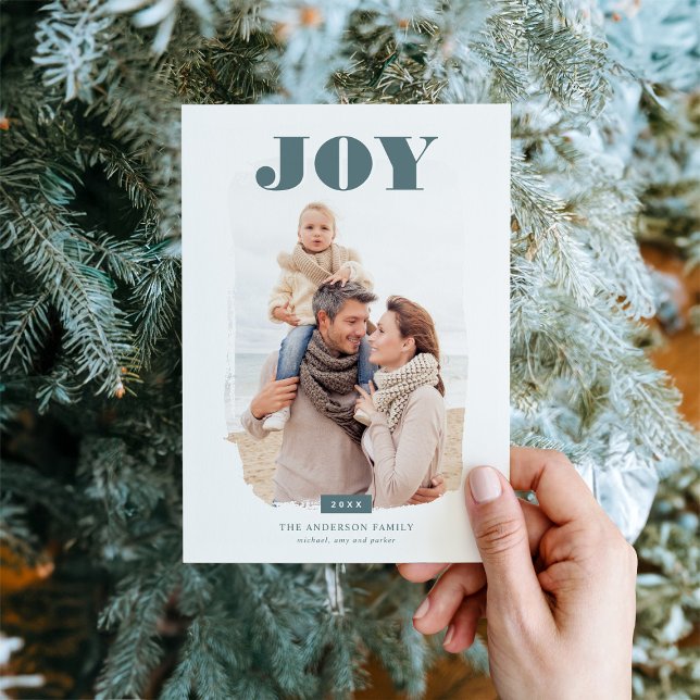 Joy | Fotoöverlägg för Abstrakt Ram Julkort (Skapare uppladdad)