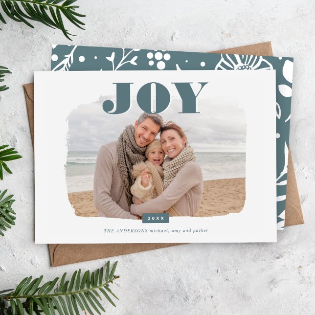 Joy | Fotoöverlägg för Abstrakt Ram Julkort (Skapare uppladdad)