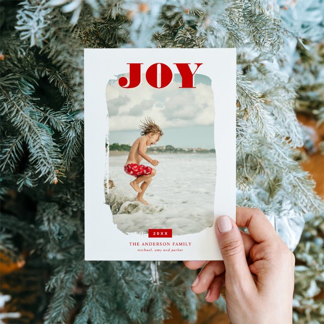 Joy | Fotoöverlägg för Abstrakt Ram Julkort (Skapare uppladdad)