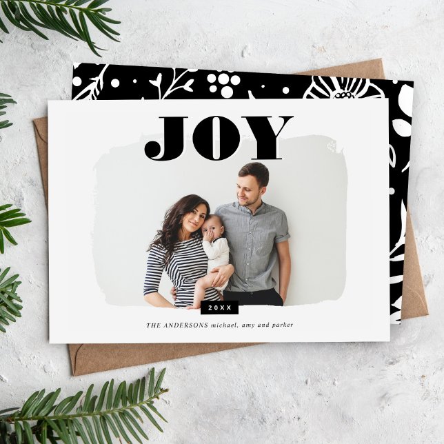 Joy | Fotoöverlägg för Abstrakt Ram Julkort (Skapare uppladdad)