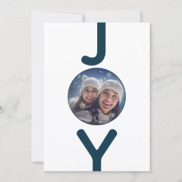Joy fotovit blått julkort inbjudningar