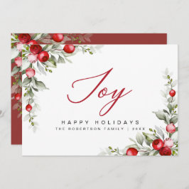 Joy Glad helg botaniskt berry Greeting Card
