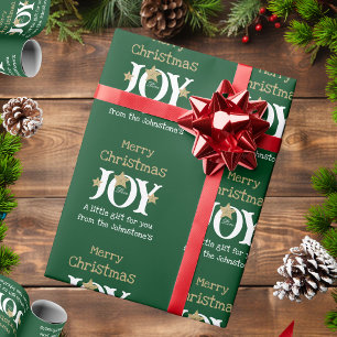Joy! Glatt Chic Rustik Script-Grönt - jul Presentpapper