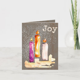 Joy! Gnistra av ljus i vattenfärg Helgkort
