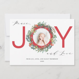JOY God Baby Photo, fransk julfransar Julkort