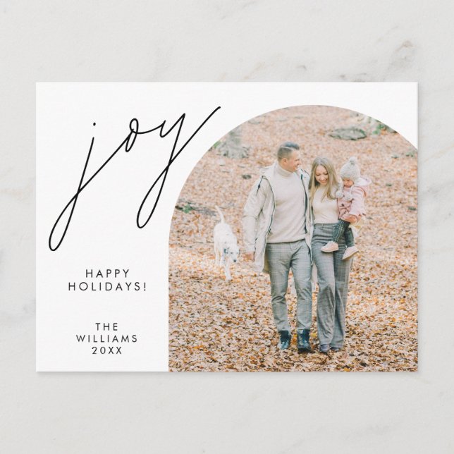 Joy, God jul Family Photo Layover Vykort (Framsida)