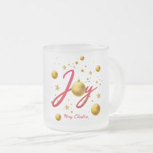 Joy - God jul med Guld Glass Boll Frostad Glasmugg