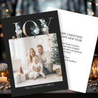 JOY-God jul! Modern, svart-guld, foto