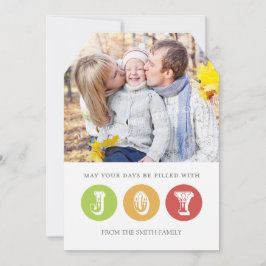 Joy God jul Photo Card Red Grönt Julkort
