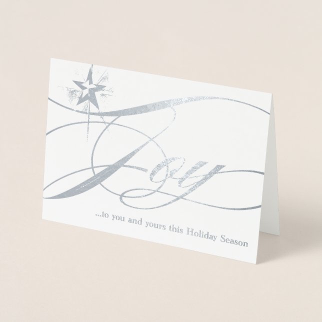 Joy Gold Foil Star-julkort Folierat Kort (Framsida)