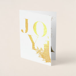 Joy Golden Candles Holly Berries jul Folierat Kort