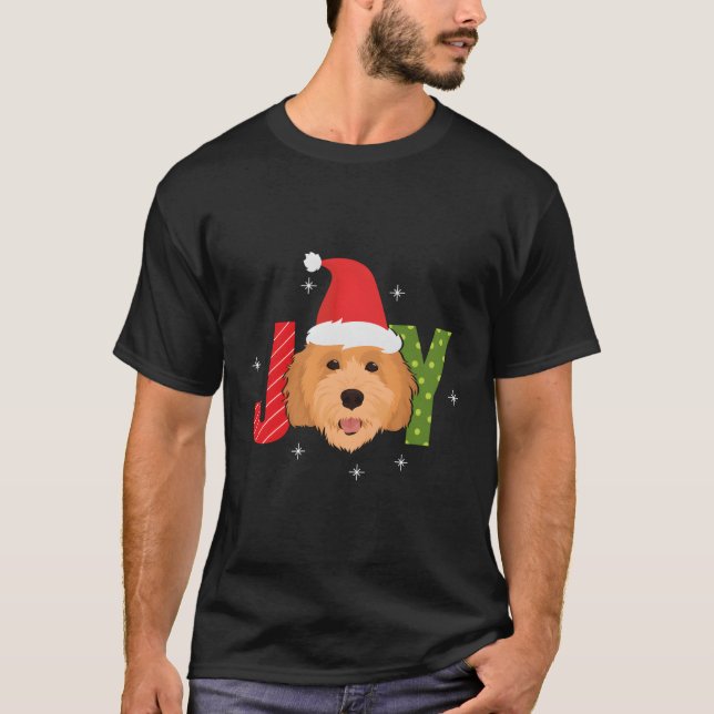 Joy Goldendoodle Labradoodle jul T Shirt (Framsida)