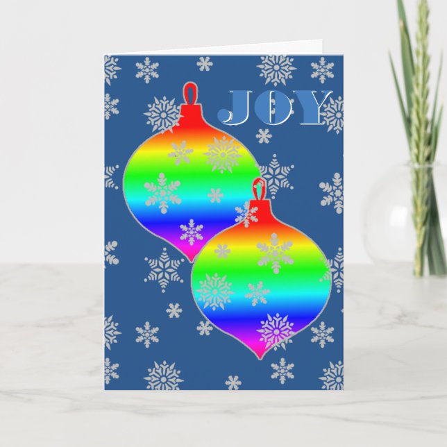 JOY Gradient Rainbow flagga ornaments JOY Helgkort (Framsida)