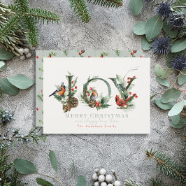 JOY Gräs Cone Red Berry Birds jul Julkort