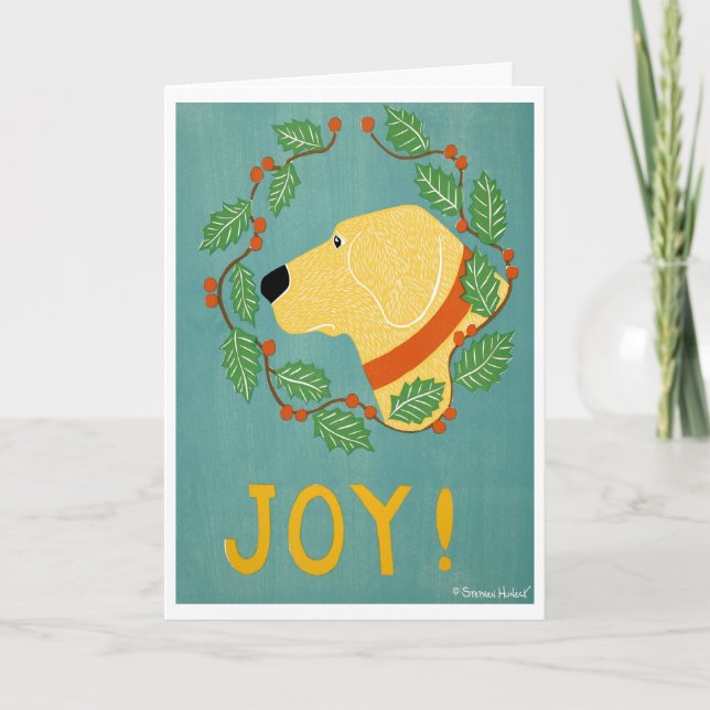 Joy Greeting Card - Stephen Huneck Helgkort (Framsida)