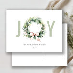 Joy  Grönt Jul Utandningsfärg Vattenfärg Helg Vykort<br><div class="desc">Om du behöver ytterligare anpassningar kan du kontakta mig på yellowfebstudio@gmail.com.</div>