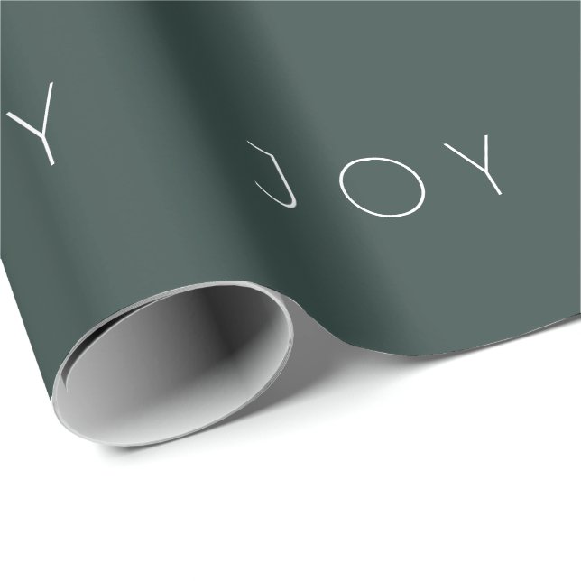 Joy Grönt Modern Minimalist Typography Mönster Presentpapper (Rullad Hörn)