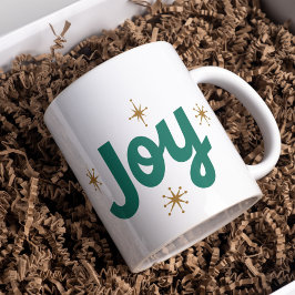 Joy Grönt och vit med stjärnjulen Kaffemugg