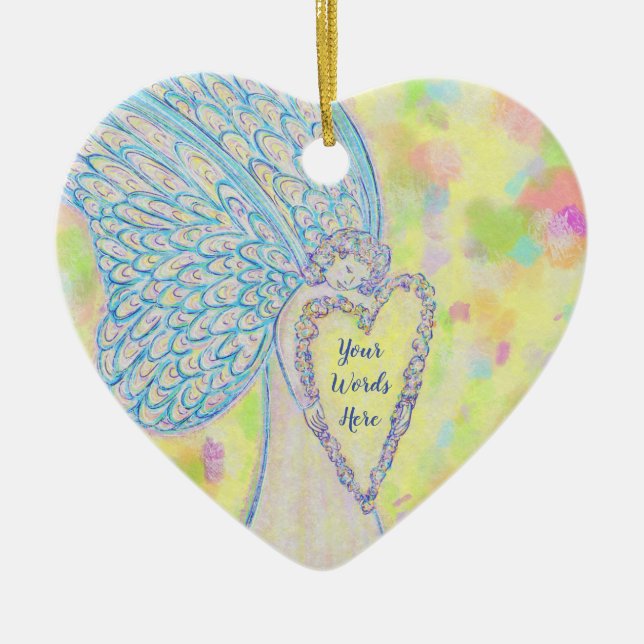 Joy Guardian Angel Anpassningsbar Helgdag Gift Orn Julgransprydnad Keramik (Framsidan)