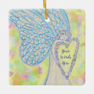 Joy Guardian Angel Anpassningsbar Helgdag Gift Orn Julgransprydnad Keramik
