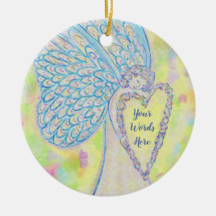 Joy Guardian Angel Anpassningsbar Helgdag Gift Orn Julgransprydnad Keramik