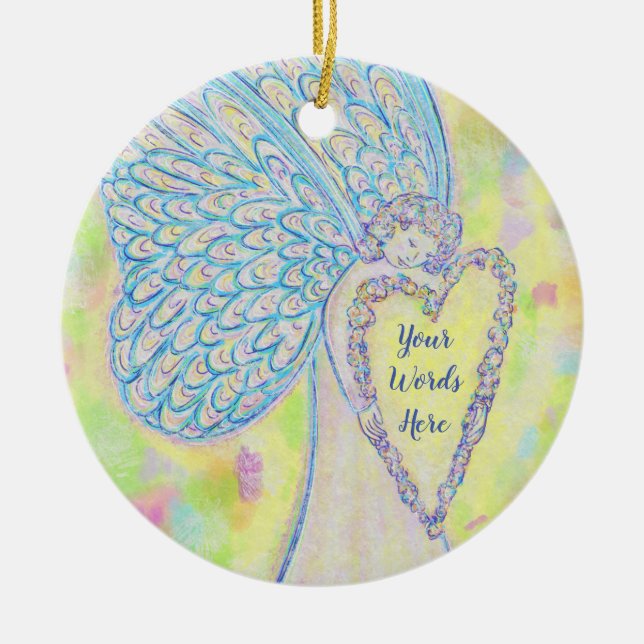 Joy Guardian Angel Anpassningsbar Helgdag Gift Orn Julgransprydnad Keramik (Framsidan)