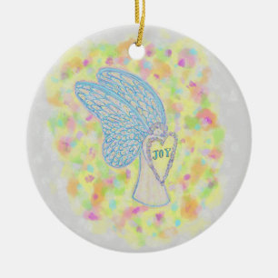 Joy Guardian Angel Anpassningsbar Helgdag Gift Orn Julgransprydnad Keramik