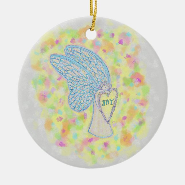 Joy Guardian Angel Anpassningsbar Helgdag Gift Orn Julgransprydnad Keramik (Framsidan)