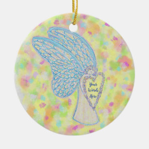 Joy Guardian Angel Anpassningsbar Helgdag Gift Orn Julgransprydnad Keramik