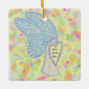 Joy Guardian Angel Anpassningsbar Helgdag Gift Orn Julgransprydnad Keramik